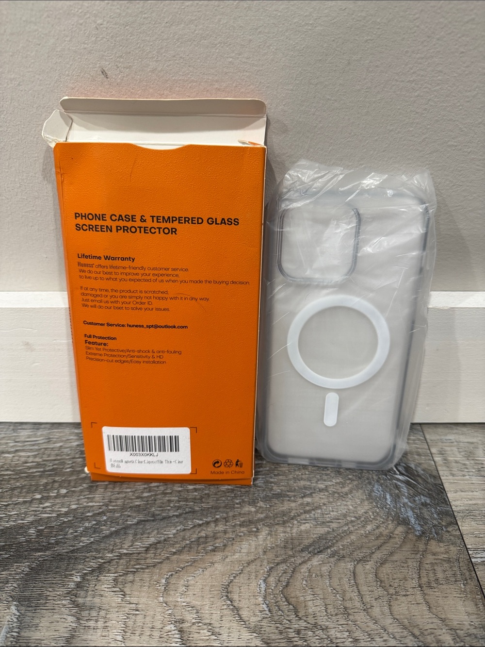Clear MagSafe-Compatible Phone Case with White Ring
